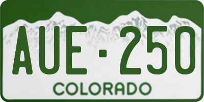 CO license plate AUE250