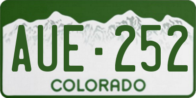 CO license plate AUE252