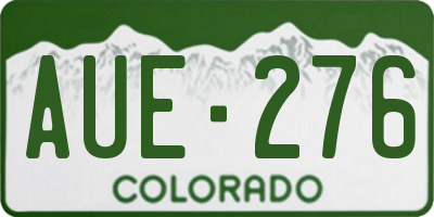 CO license plate AUE276