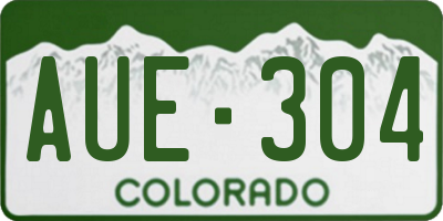 CO license plate AUE304