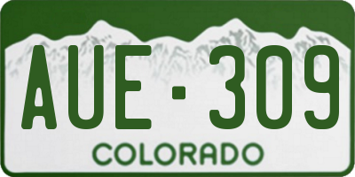 CO license plate AUE309