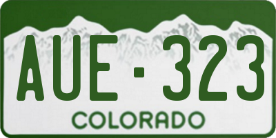 CO license plate AUE323