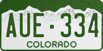 CO license plate AUE334