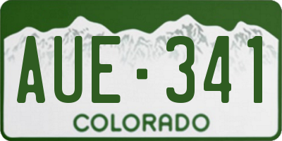 CO license plate AUE341