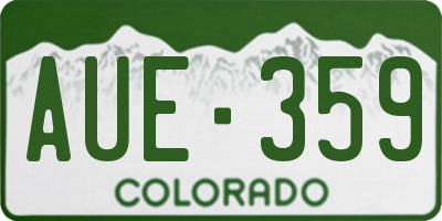 CO license plate AUE359