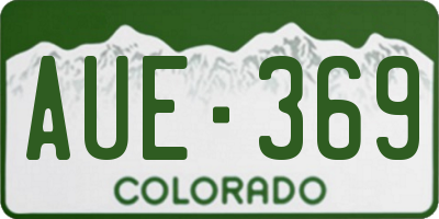 CO license plate AUE369