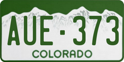 CO license plate AUE373