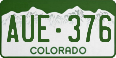 CO license plate AUE376