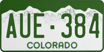 CO license plate AUE384