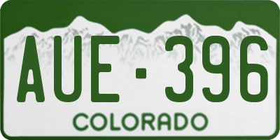 CO license plate AUE396