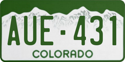 CO license plate AUE431