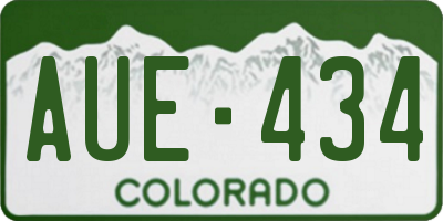 CO license plate AUE434
