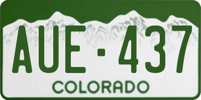 CO license plate AUE437