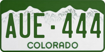 CO license plate AUE444