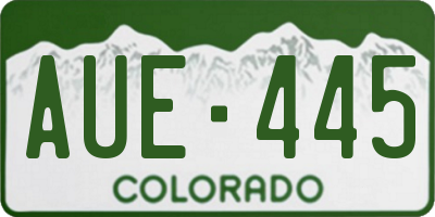 CO license plate AUE445