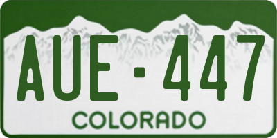 CO license plate AUE447