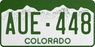 CO license plate AUE448