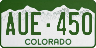 CO license plate AUE450