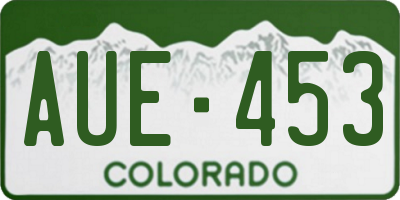 CO license plate AUE453