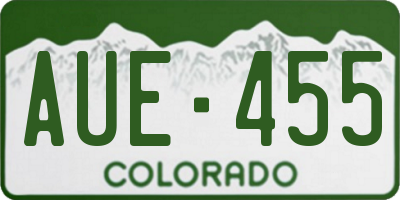 CO license plate AUE455
