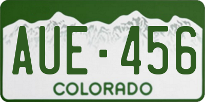 CO license plate AUE456
