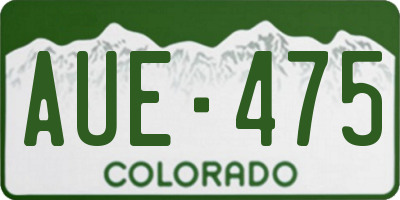 CO license plate AUE475
