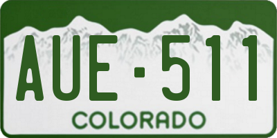 CO license plate AUE511