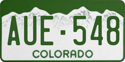 CO license plate AUE548