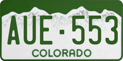 CO license plate AUE553