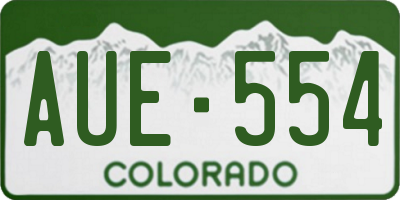 CO license plate AUE554
