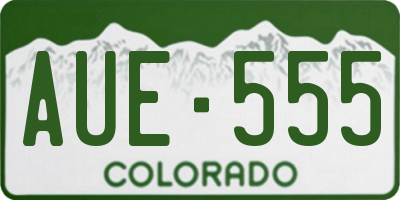 CO license plate AUE555