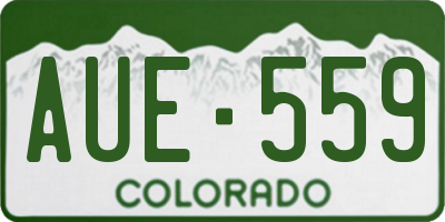 CO license plate AUE559