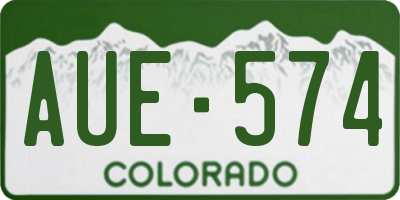 CO license plate AUE574