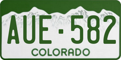 CO license plate AUE582