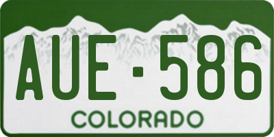 CO license plate AUE586