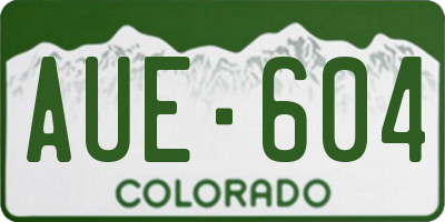 CO license plate AUE604