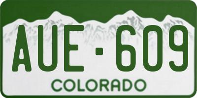 CO license plate AUE609