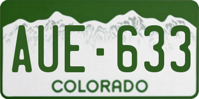 CO license plate AUE633