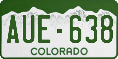 CO license plate AUE638