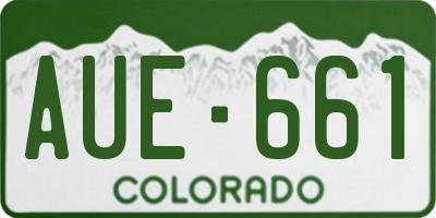 CO license plate AUE661