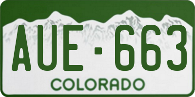CO license plate AUE663