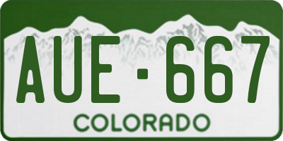CO license plate AUE667