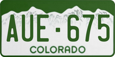 CO license plate AUE675