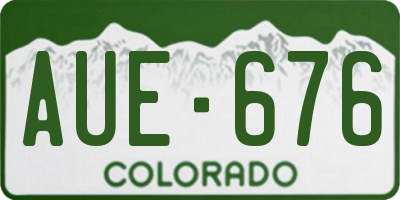 CO license plate AUE676