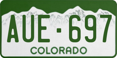 CO license plate AUE697