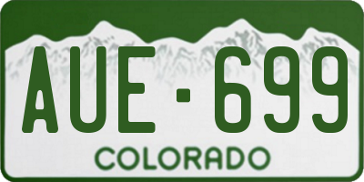 CO license plate AUE699