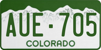 CO license plate AUE705