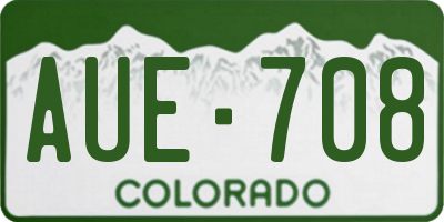 CO license plate AUE708