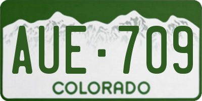 CO license plate AUE709