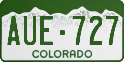 CO license plate AUE727